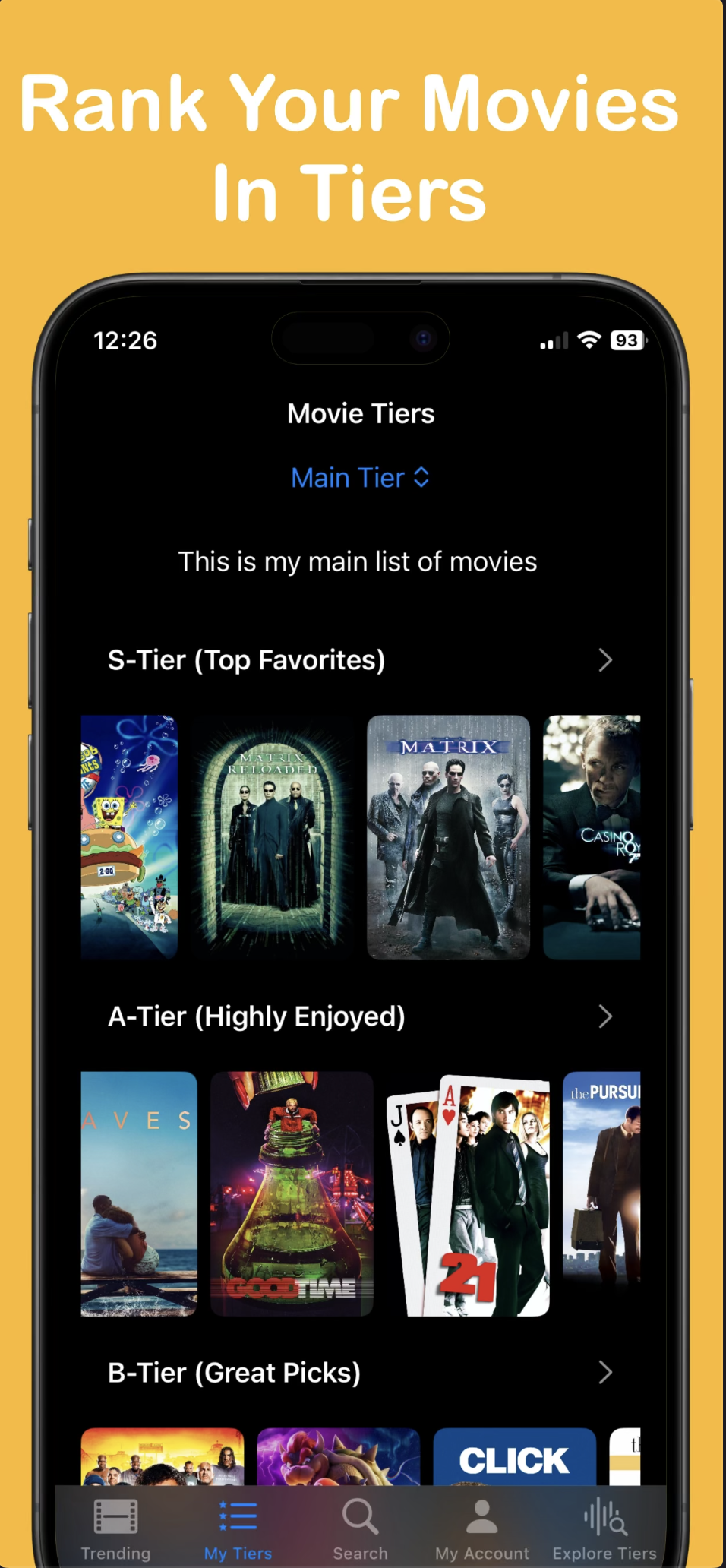 Screenshot of Tieriflicks