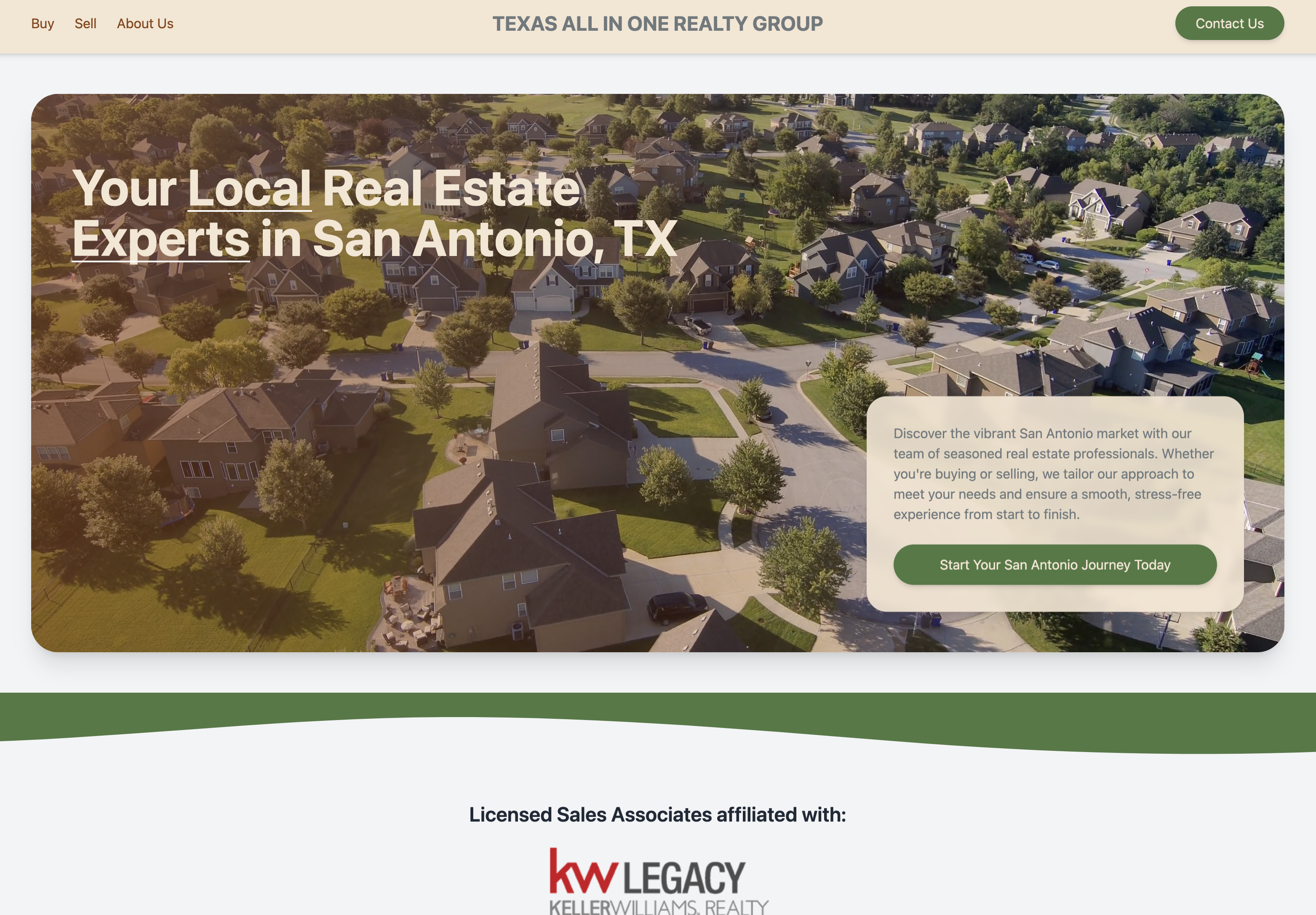 Screenshot of Texas All in One Realty Group